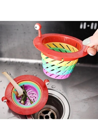Lavabo Süzgeci Renkli 6 Kademeli Mutfak Gider Tıpası Lavabo Evye Süzgeci Plastik Diğer