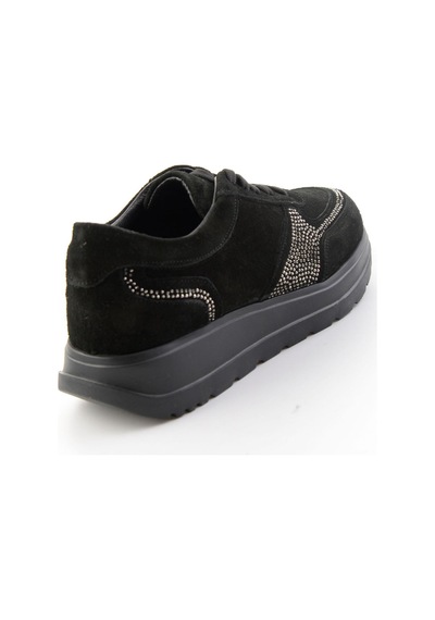 Bambi Siyah Süet Hakiki Deri Kadın Sneaker K01753051402