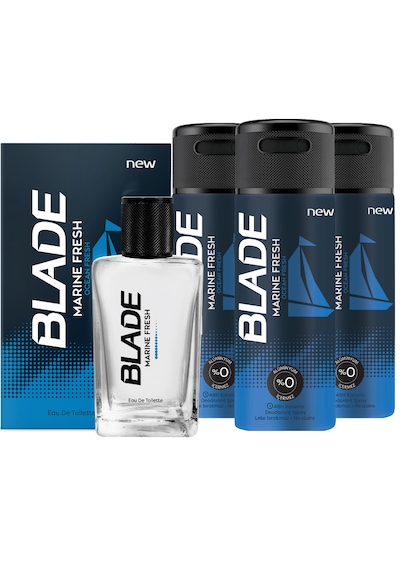 Blade Marine Fresh Erkek Parfüm EDT 70 ML + Marine Fresh Erkek Sprey Deodorant 3 x 150 ML