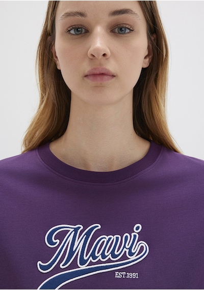 Mavi - Mavi Logo Baskılı Mor Tişört 1613565-70679 Mor