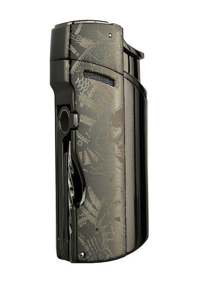 Quantoro Tek Torch Pürmüz Delicili/iğneli Gunmetal Desenli Metal Puro Çakmağı - Trz1156