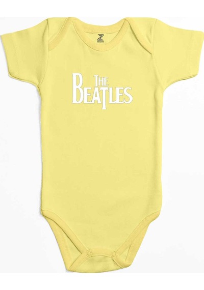Zepplin Giyim The Beatles Logo Siyah Bebek Body Zıbın
