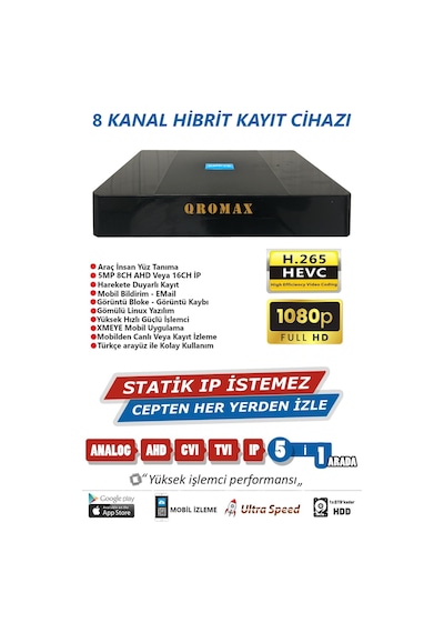 6 Kameralı Set - Yapay Zeka Özellikli Gece Renkli Sesli FullHD 5Mp Lensli 12 Warm Ledli Güvenlik Kamerası Seti 312WS-9008
