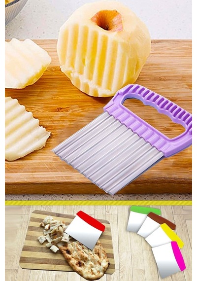 Hamur Kesme Aparatı Spatula Ve Şekilli Patates Dilimleyici Rende Silikon Mor Belirtilmemiş Çok Renkl Diğer