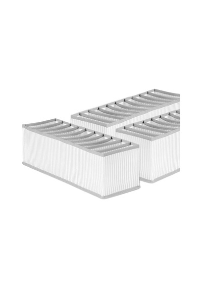 10 Bölmeli Dolap Çekmece İçi Düzenleyici Organizer Kumaş 11 X 12 Gri Tr Diğer