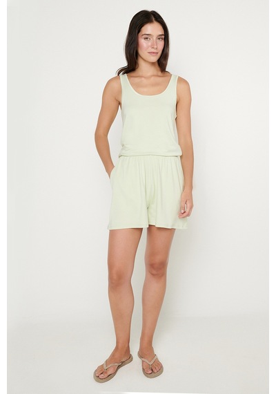 Ac&co / Altınyıldız Classics Kadın Mınt Yumuşak Dokulu Standart Fit Beli Lastikli Cepli Rahat Örme Esnek Şort Mint