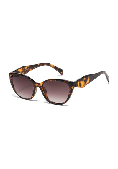 Evara Leopar Desenli Kedi Gözü Kemik Çerçeve Unisex Uv400 Vintage Retro Güneş Gözlüğü Çok Renkli