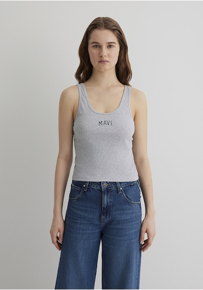 Mavi - Mavi Logo Baskılı Gri Atlet 1611899-83096