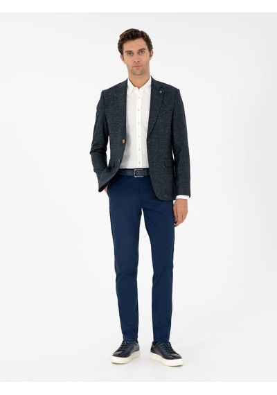Cacharel Lacivert Slim Fit Kanvas Pantolon