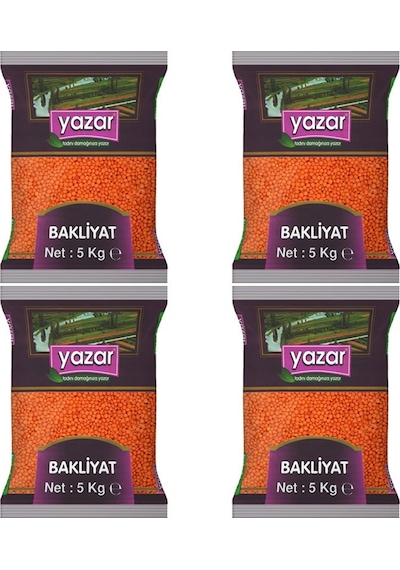 Yazar Kırmızı Mercimek 4 x 5 KG