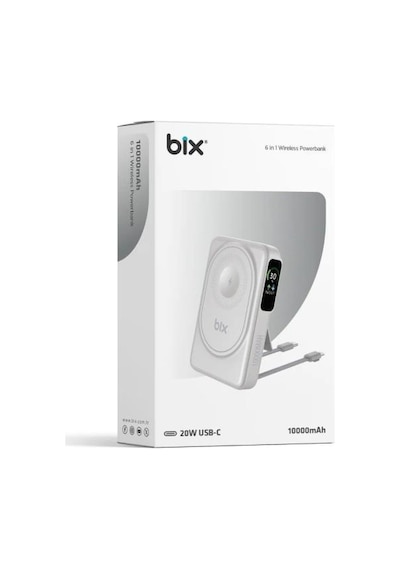 Tpb16 10.000 Mah Oled Ekranlı Manyetik Kablosuz Powerbank 20w Pd Hızlı Şarj Ve 15w Magsafe Beyaz