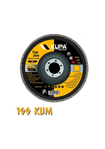 Kupa Yuvarlak Flap Disk Zımpara - A100 Kum