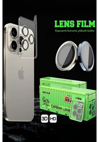 Newface Apple İphone Uyumlu 17 Pro Raze Metal Kamera Lens - Koyu Mavi