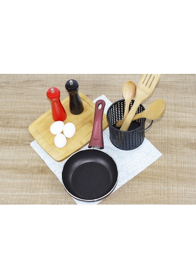 Eminox Tek Kulplu Granit Tava 18 CM