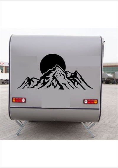Dağ Kamp Offroad Adventure Karavan Araba Oto Sticker 40x19cm