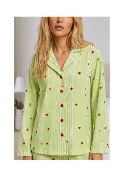 Fit Women Kadın Ev Giyimi Rahat Yeşil Pijama Takımı 4660