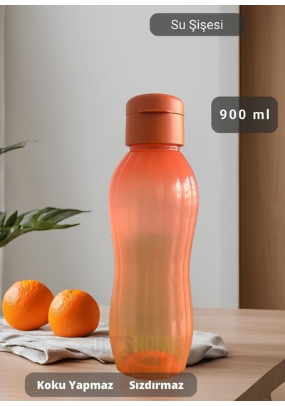 Su Şişesi Sızdırmaz Kapak Okul Matarası Bpa Free Suluk Orta Boy Kokusuz Matara Turuncu 900 Ml Turuncu