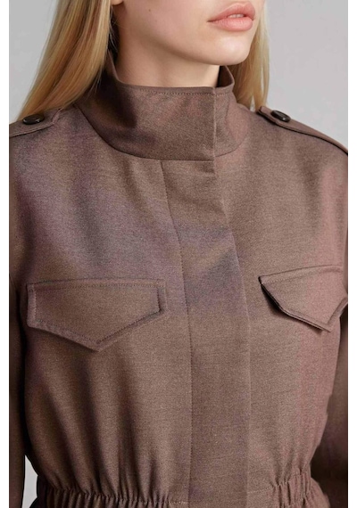 Defacto Regular Fıt Ceket Yaka Blazer Ceket H1637ax26spbn207 Kahve-bn207