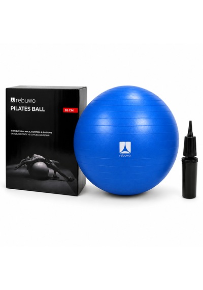 Rebuwo Pilates Topu 65 Cm Mavi