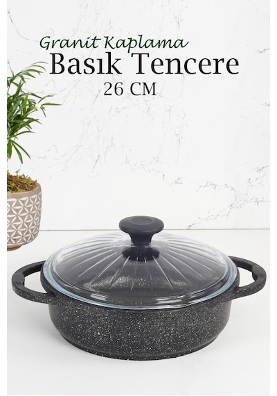 Polenta 26cm Basık Tencere Gri