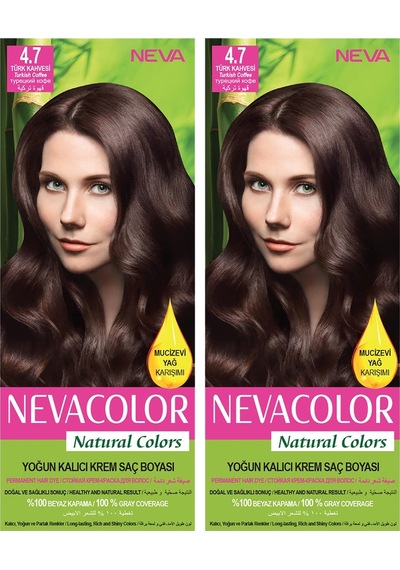 Neva Color Natural Color Saç Boyası 4.7 Türk Kahvesi 2'li Set