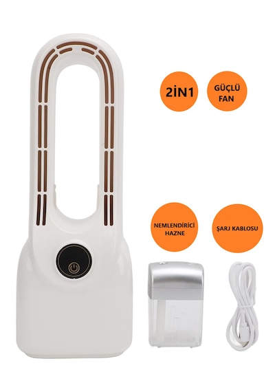 6 Kademeli Fan Hızı + Ultrasonik Nemlendirici + 3.000 Mah Batarya