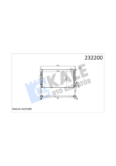 Kale 0222291ab Motor Su Radyatoru Transıt 2.2tdcı 2.4tdcı 06 09 Klımasız Manuel 1 Sıra Alb 6c118005ad-1383315-1370865