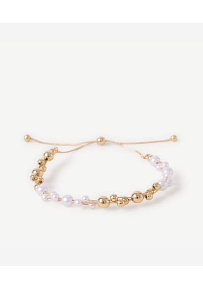 Yargıcı Akrilik İnci Kombinli Zincir Bileklik 26kkbj8120x 630 Gold