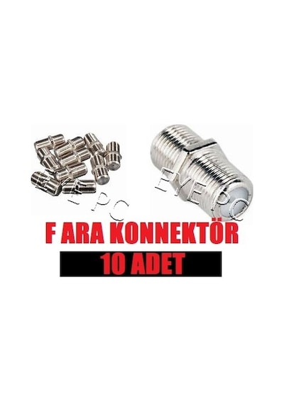 10 Adet F Ara Konnektör Kablo Birleştici Jak Ef