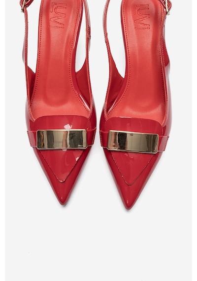 Luvi Shoes Sollenne Kırmızı Rugan Tokalı Kadın Topuklu Ayakkabı