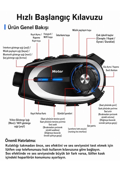 Q29 İntercom Kulaklık Kask Kulaklığı 1080p Hd Kameralı Hafıza Kart Takılabilir İntercom Desteği Mikrofonlu 5.4 .ift Çekirdekli Su Geçirmez Gürültü Azaltma Hafıza Kartı Dahil