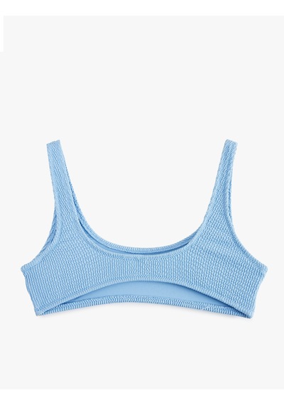 Koton Dokulu U Yaka Bralet Bikini Üstü Mavi 5sak10161mm Mavi