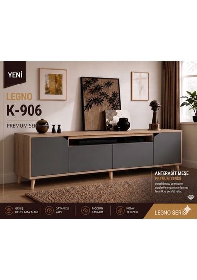 Legno 180cm Konsol Safir Meşe-antrasit Safir - Antrasit
