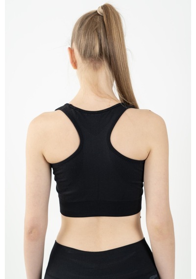Maraton Active Slimfit Kadın Atlet Yaka Kolsuz Koşu Siyah Bra 813090-Siyah