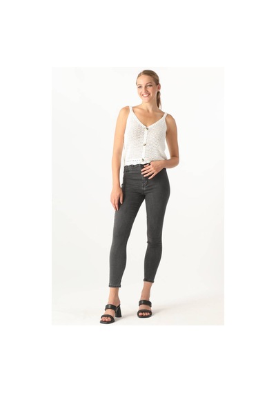 Kadın Gri Skinny Jean Pantolon 001