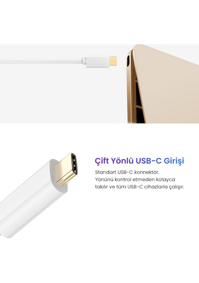 Ugreen Type-c - Hdmı Dişi 4k Çevirici Adaptör, Beyaz, 40273