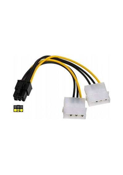 30 cm pci express to 2x 4 pin molex erkek kablo 6 pin pci exp 2x 4 pin erkek molex 30 cm power kablo