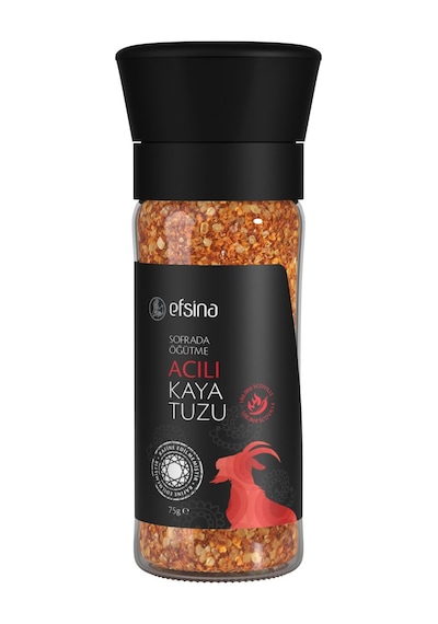 Efsina Acılı Kaya Tuzu 75 g Sofrada Öğütme Değirmenli Gurme Tuz
