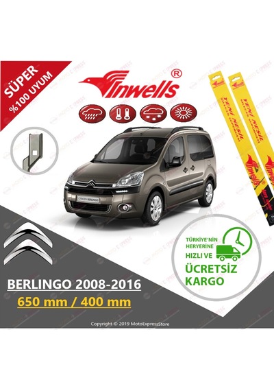 Citroen Berlingo İnwells Muz Silecek Takımı 2008-2016