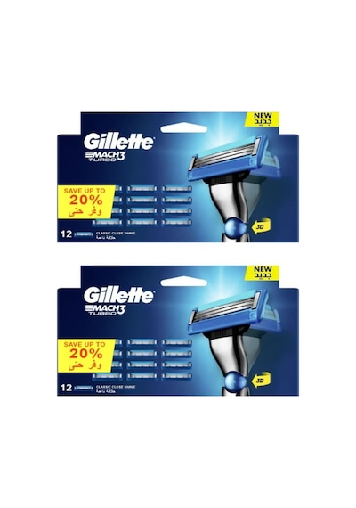 Mach 3 Turbo 12'li Yedek Tıraş Bıçağı 2 Li Paket