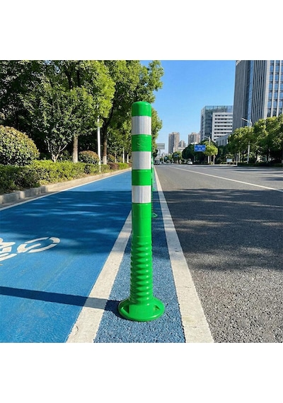 75 Cm Yeşil Delinatör 3 Fosforlu Soketli Esnek Otopark Ve Trafik Uyarı Dubası
