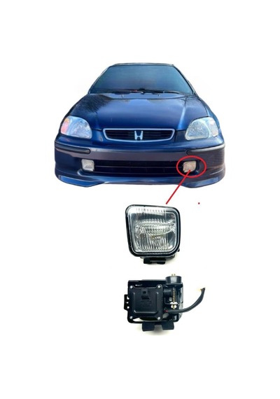 Honda Civic Sis Far Lambası Sol 1996-1997-1998 Beyaz Ampullu