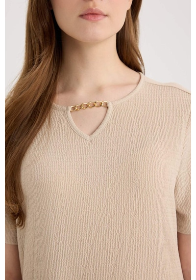 DeFacto Regular Fit Apaş Yaka Basic Düz Bürümcük Kısa Kollu Midi Yazlık Elbise D3834AX25SMBG115 DeFacto Regular Fit Apaş Yaka Basic Düz Bürümcük Kısa Kollu Midi Yazlık Elbise D3834AX25SMBG115