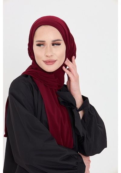 Hürrem Bone Bordo Pratik Hazır Geçmeli Tesettür Bone Sandy Boyunluklu Çıtçıtlı 2505 16 Bordo
