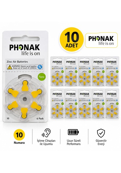 Phonak 10 Numara Cihaz Pili