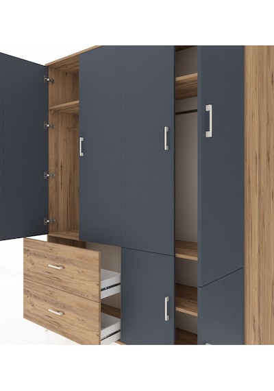 Hyperion Gardrop 5 Raflı 2 Çekmeceli 2 Askılı 176x44x221 Çam-antrasit/çam Antrasit/çam Hyperion Gardrop 5 Raflı 2 Çekmeceli 2 Askılı 176x44x221 Çam-antrasit/çam Antrasit/çam