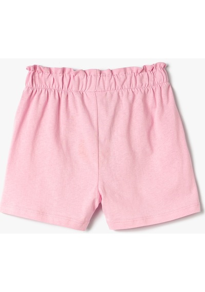Koton Şort Cepli Dokulu Beli Lastikli Pamuklu Pembe 4smg40040ak 4SMG40040AK274 Pembe