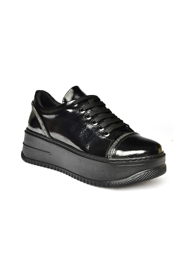 Fox Shoes R274217508 Siyah Rugan Kalın Tabanlı Spor Ayakkabı Sneakers Siyah