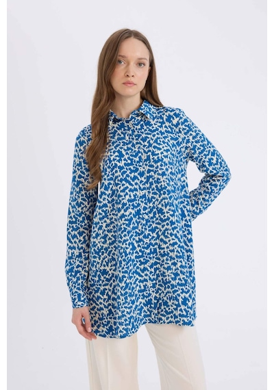 DeFacto Regular Fit Desenli Uzun Kollu Tesettür Gömlek Tunik Z5833AZ25SPBE314