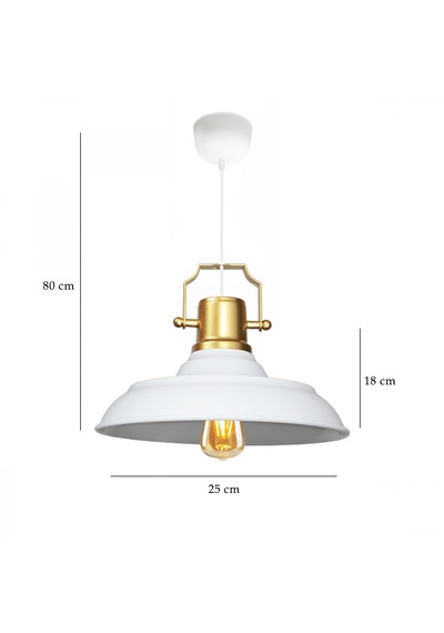 Homing Retro Gold Üst Detaylı Beyaz Metal Sarkıt Ayd-3642 Beyaz